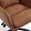 Chaise de bureau brune avec hauteur réglable, surface en similicuir, structure en métal stable et siège à assise souple et rembourrage en mousse-453126008