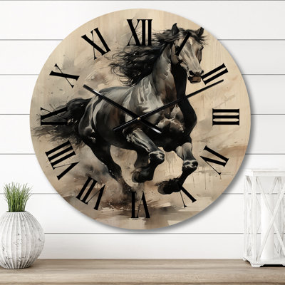 Horloge murale en bois noir I