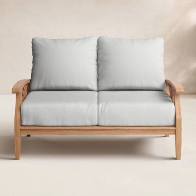 Cotesfield 54.25" Wide Outdoor Teak Loveseat with Cushions by Birch Lane
