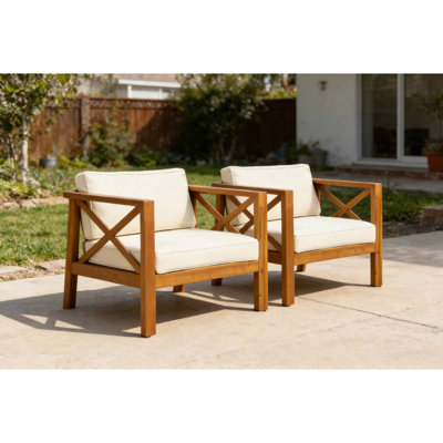 Stylish 2Piece Outdoor Armchairs Ideal For Deck Chats  Garden Conversation Set Use