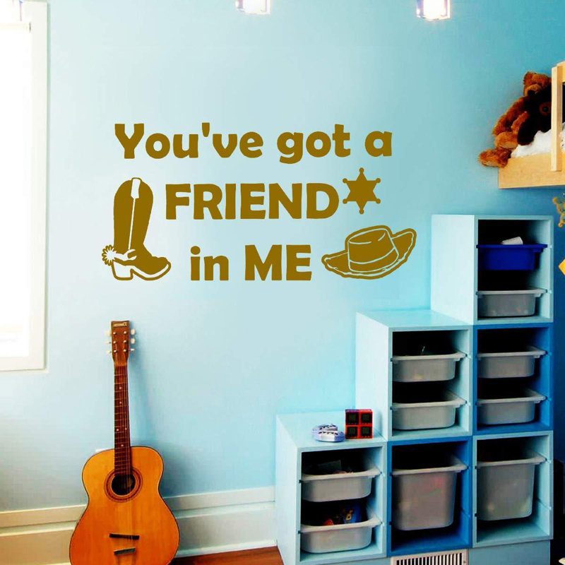 Décalcomanie murale "you you gota friend", Brun