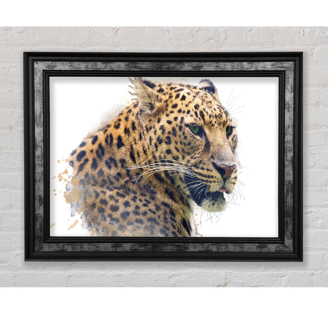 Aquarell Splash Leopard - Druck