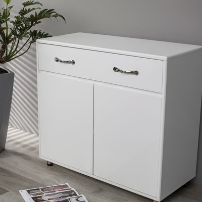 Two Door Side Table-White