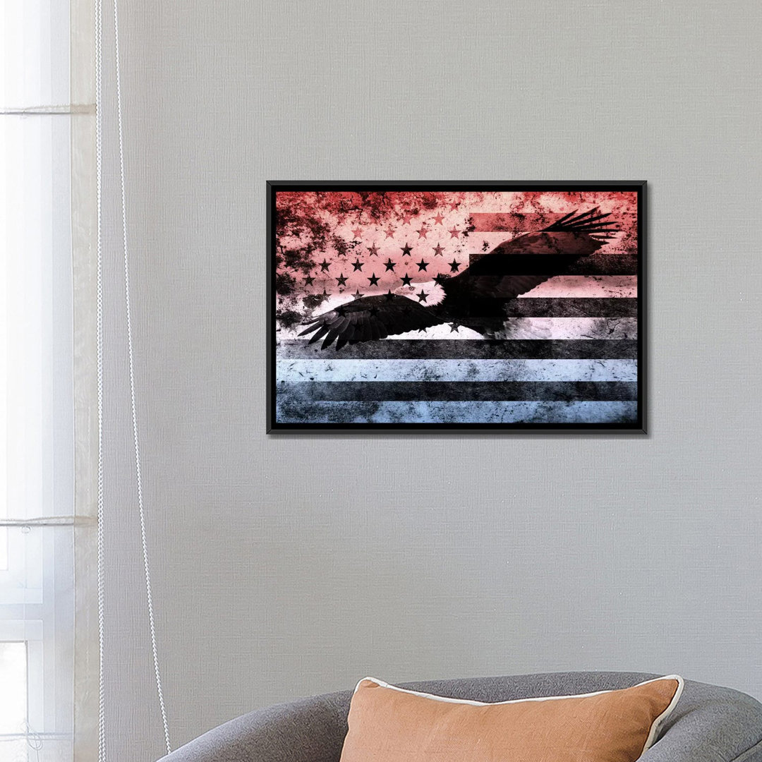 Bald American Eagle, U.S. Flag - Wrapped Canvas Graphic Art Print iCanvas Mat 