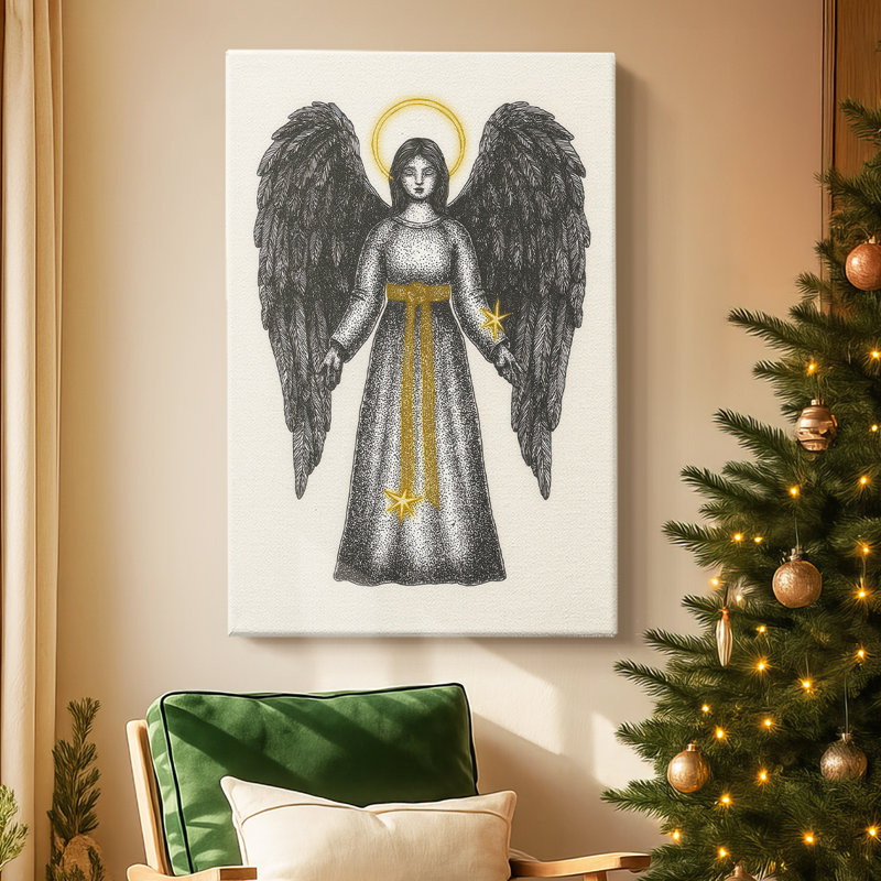 «Pearled Manger Parish», toile tendue avec châssis de qualité supérieure, H 60 po x l 40 po