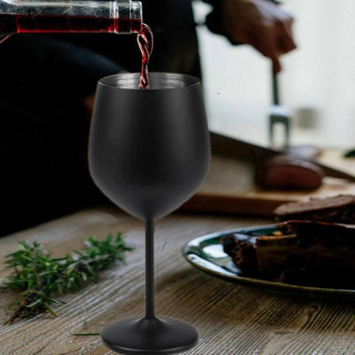 Unbreakable Stainless Steel Wine Glasses Set Of 2, 18 Oz Shatterproof Metal Goblets For Outdoor, Camping, Pool, Travel And Elegant Home Use