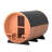 6 Person Outdoor Patchwork Red Cedar Traditional Steam Barrel Sauna With Half-Viewing Window