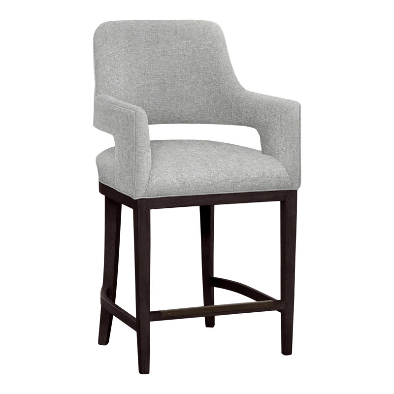 Josie Upholstered Stool with Solid Wood Frame, Espresso, Indigo (8789 90), Bar Stool (30.5” Seat Height)