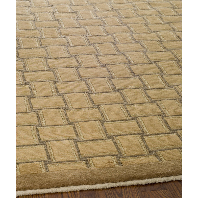 Tapis géométrique beige, Rectangle 6 pi x 9 pi
