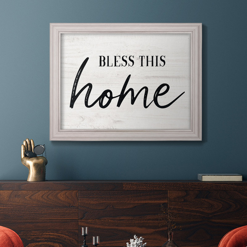 «Bless this home», reproduction sur toile encadrée, H 21 po x l 25 po x P 2,5 po