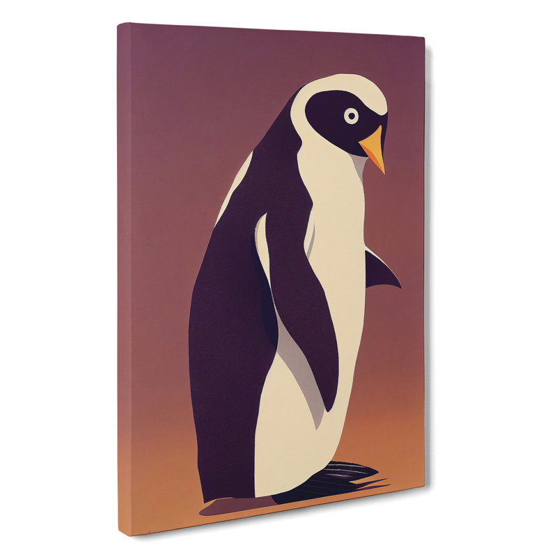 Profile Of A Penguin No.1 - Wrapped Canvas Print, 50cm H x 35cm W x 3cm D
