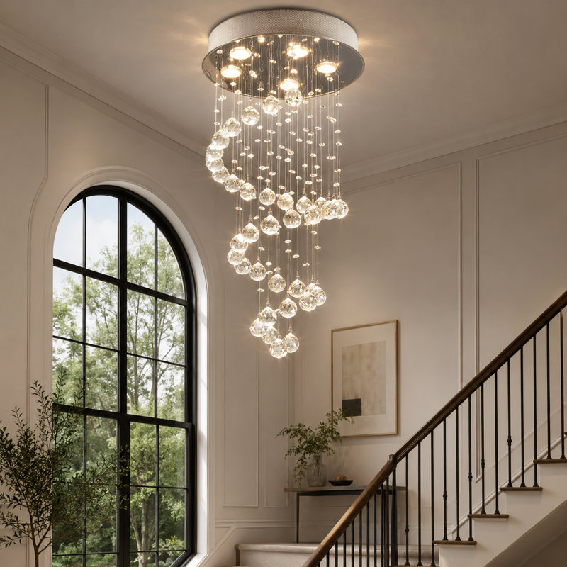 Sandifer 5 - Light Dimmable Tiered Chandelier with Crystal Accents