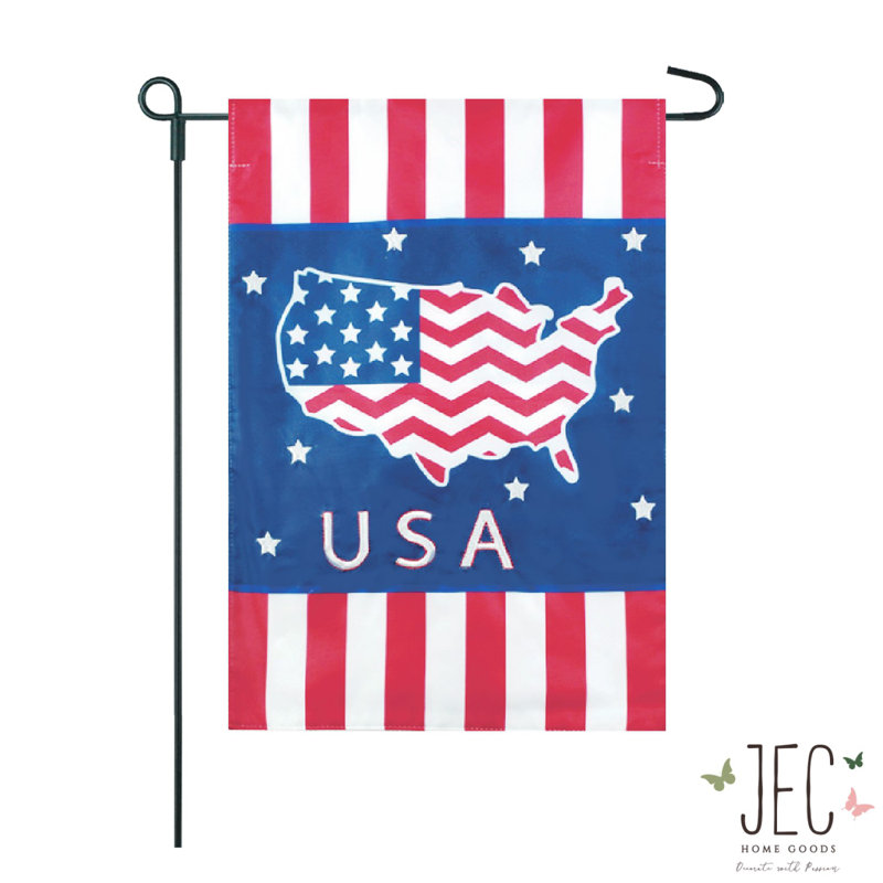 Double Sided 18'' H x 12.5'' W Nylon Independence Day Garden Flag