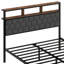 Base de lit plateforme en bois, chevet avec emballage souple et 2 pièces, grand espace de rangement au bas du lit-580544460