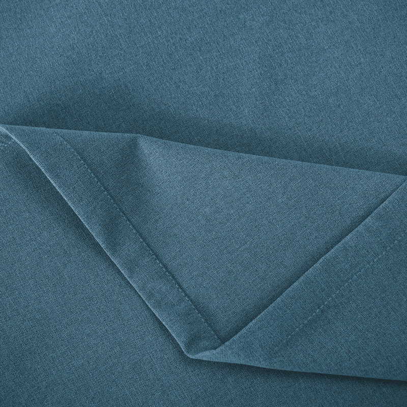 Linen Blend Blackout Curtain Panel Pair, Blue, 117cm Width x 160cm Drop