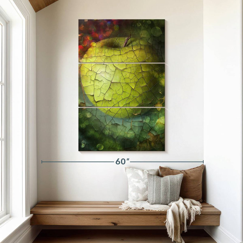 Yarlin Fragmented Green Apple, 50" H x 32" W