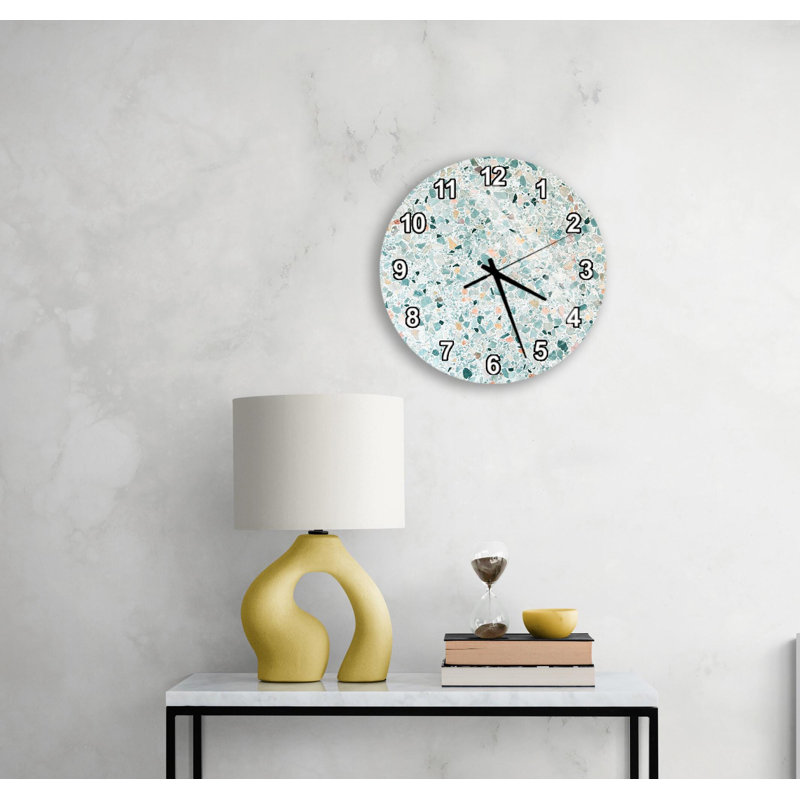 Horloge murale Terrazzo, Blanc anglais, 14 pouces