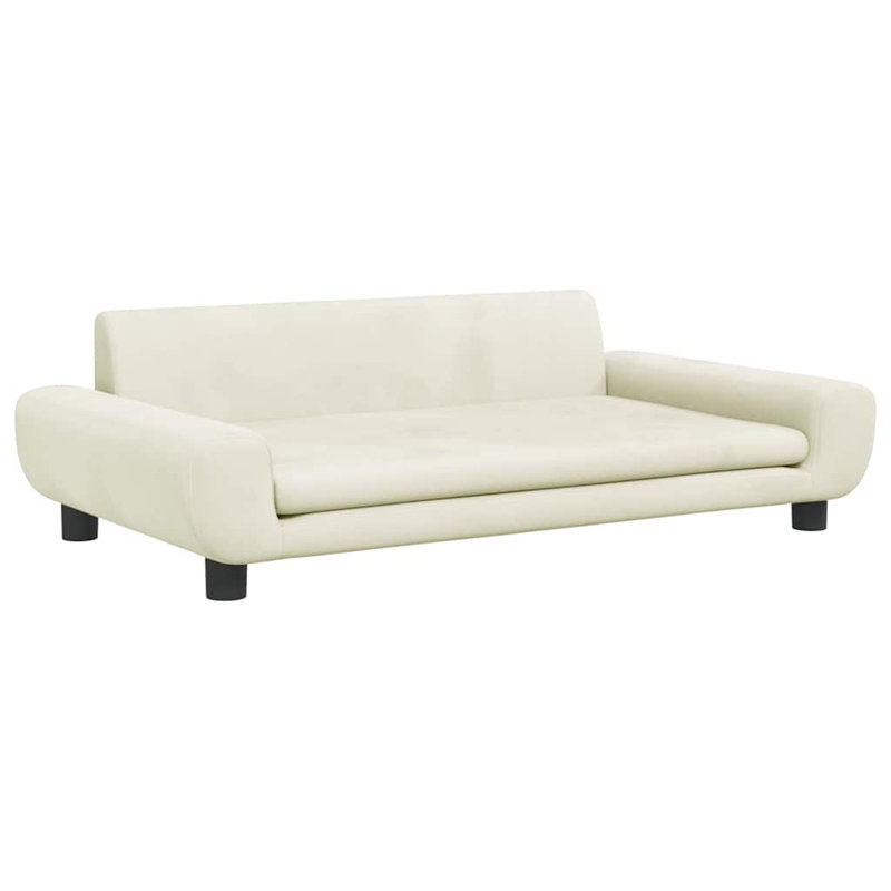 Dog Bed 13.0 " Velvet, 13" H x 39.4" W x 21.3" D, Cream