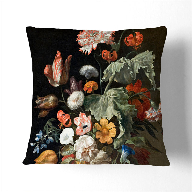 Still Life With Flowers Vol.1 Square Throw Cushion, 40cm H x 40cm W x 15cm D