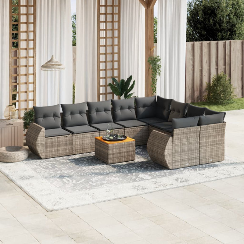 Ensemble de canapé de jardin Vidaxl gris et gris foncé