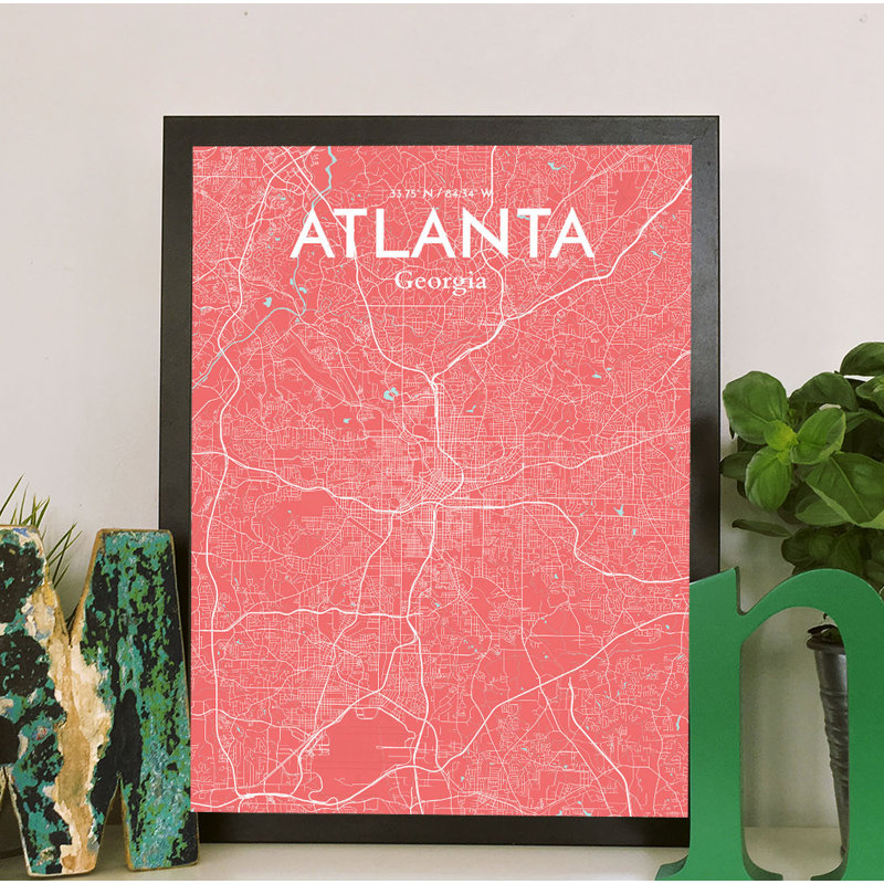 Atlanta - No Frame Print, 91.4cm H x 61cm W x 0.13cm D, Pink