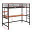 Lit mezzanine simple en métal avec bureau et tablette, structure de lit en métal-114328182