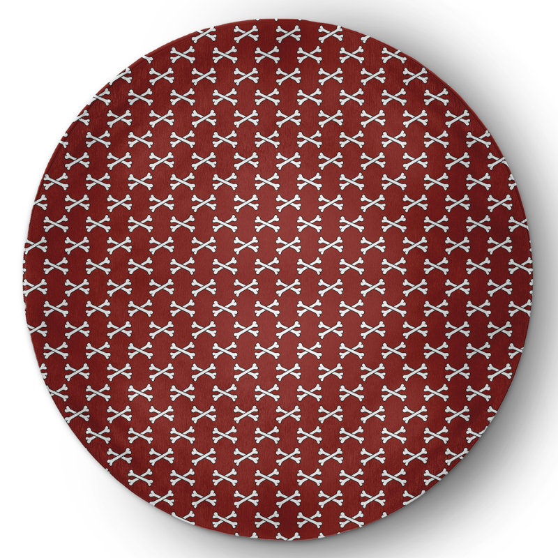 Deantwon Chenille Geometric Indoor Rug, Round 5'