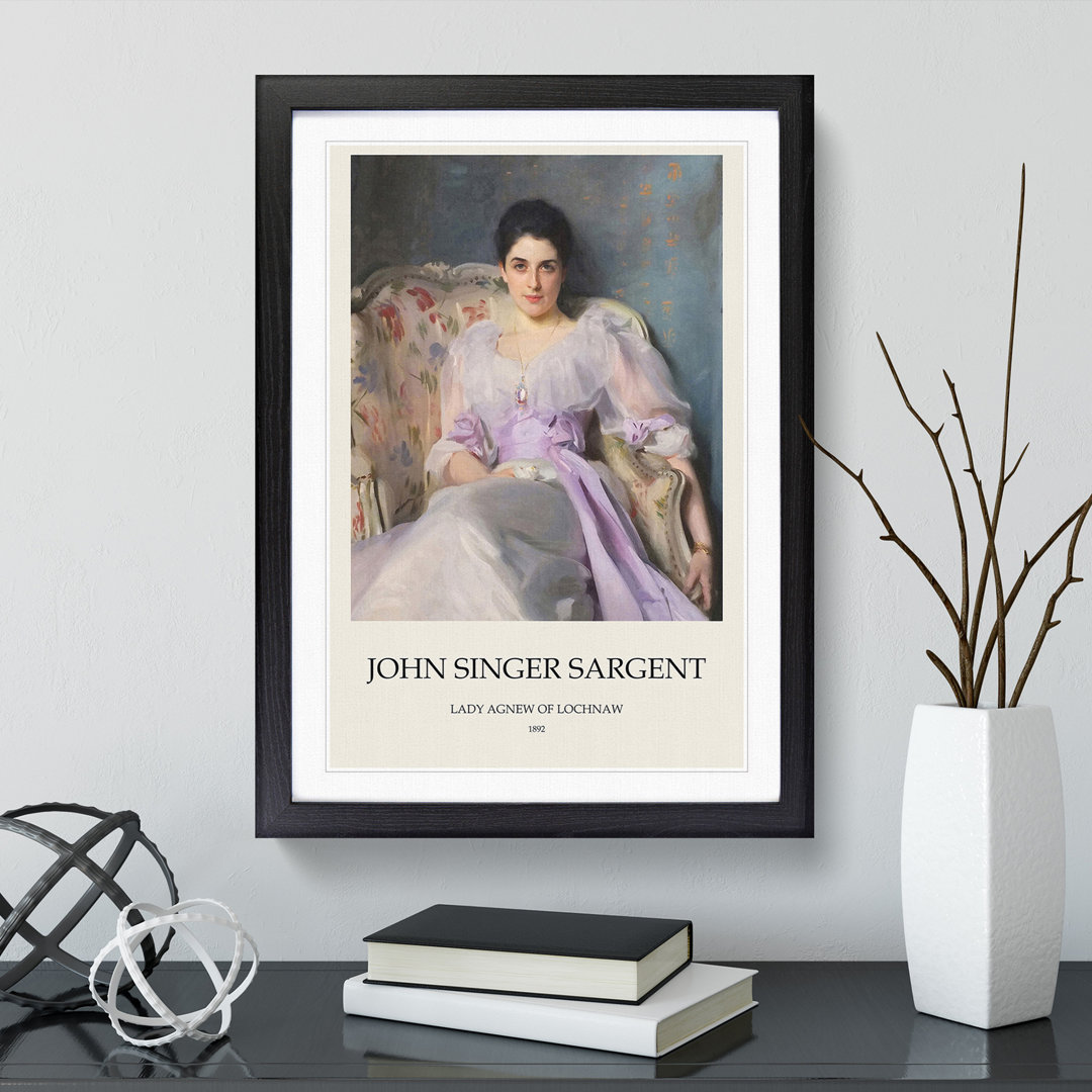Lady Agnew of Lochnaw by John Singer Sargent - Framed Print