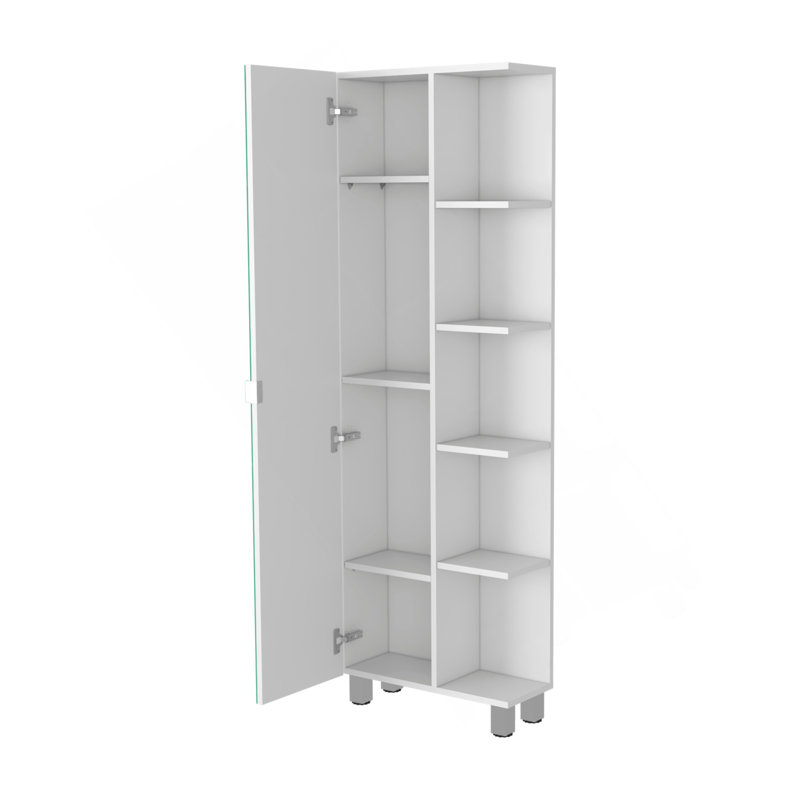Armoire à linge Los Angeles, miroir, cinq tablettes