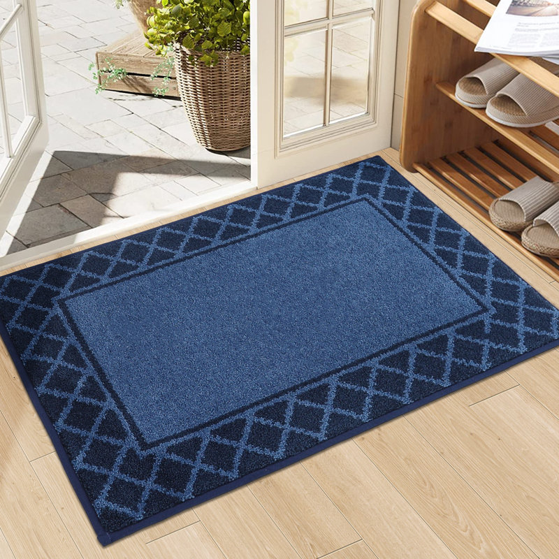 Non-Slip No Pattern Doormat, Navy Blue, 50.8cm W x 81.3cm L