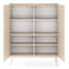 High Four-Door Beige Chest of Drawers