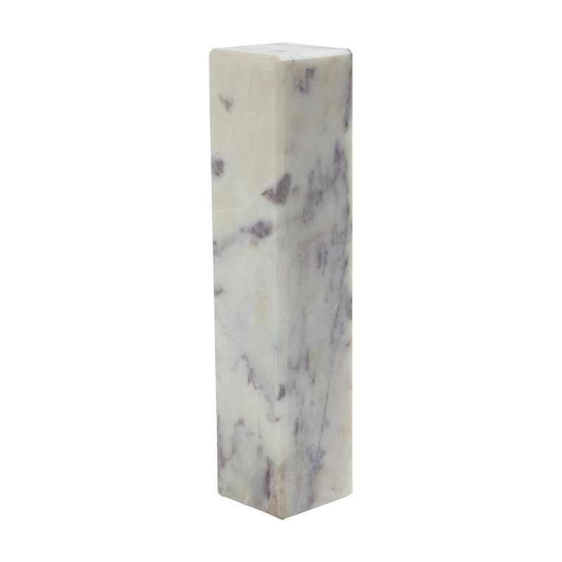 Mini piédestal / colonne montante en marbre, gris, H 18 po x l 4 po x P 4 po