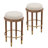 Upholstered Backless Bar Stool with Finished Footrest-1434673769
