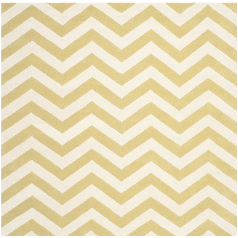 Teresita Chatham Hand Tufted Wool Chevron Rug, Square 7'