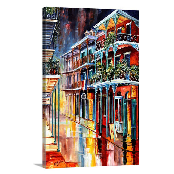 «Sparkling French Quarter» par Bebe, reproduction d'art, H 48 po x l 32 po x P 1,5 po, Toile