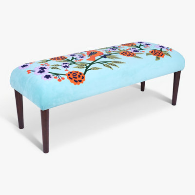 Banc d'appoint rembourré en velours Dahlia