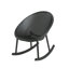 Chaise berçante (2) - Résine de polypropylène, noire, l 30,71 po x P 26,53 po, H 31,91 po de style moderne, en polypropylène, l 26,00 po x P 31,5 po, requis