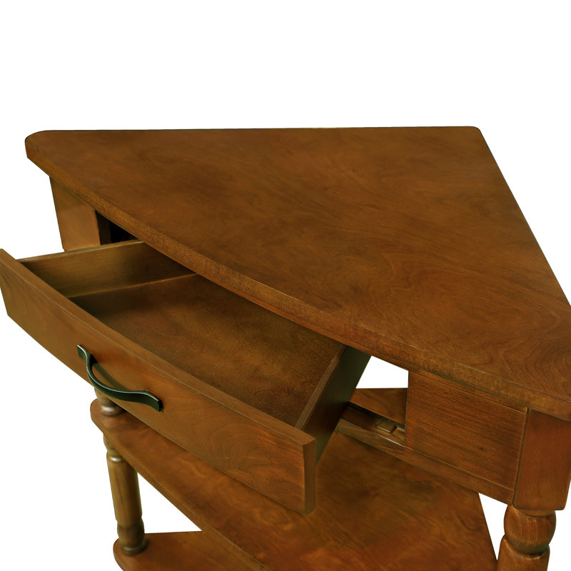Table de coin triangulaire 33,8 po Aleshire, Brun