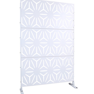76" H48" W Metal Privacy Screen - Freestanding, For Deck, Balcony, Patio. , Rust And Fade , Creates Cleanliness 76"H48"W Freestanding Rust-, Fade-, Enhances Aesthetic Value