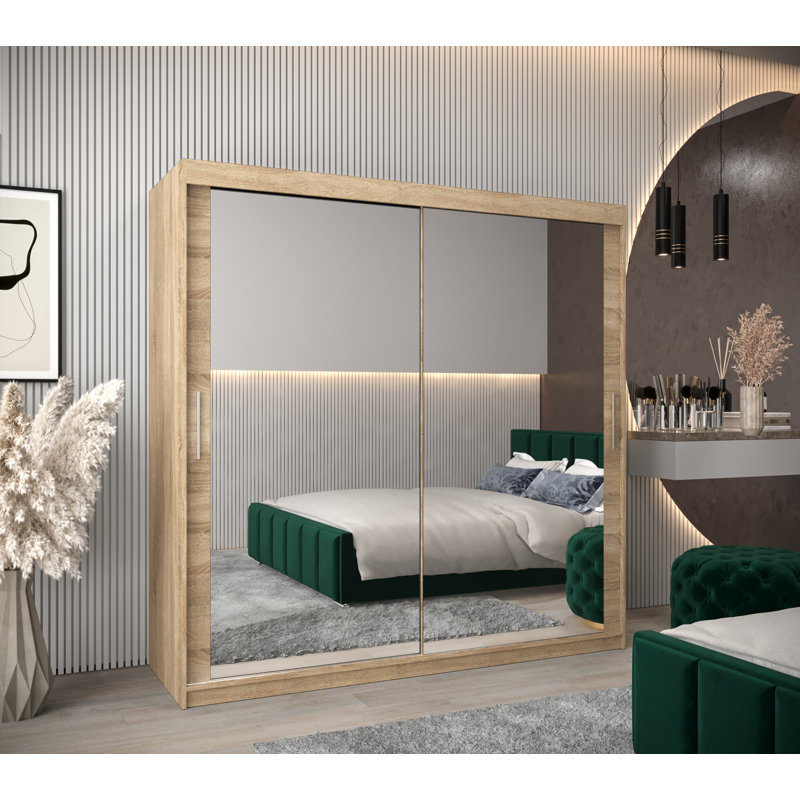 Abdu 2 Door Manufactured Wood Wardrobe, Sonoma Oak