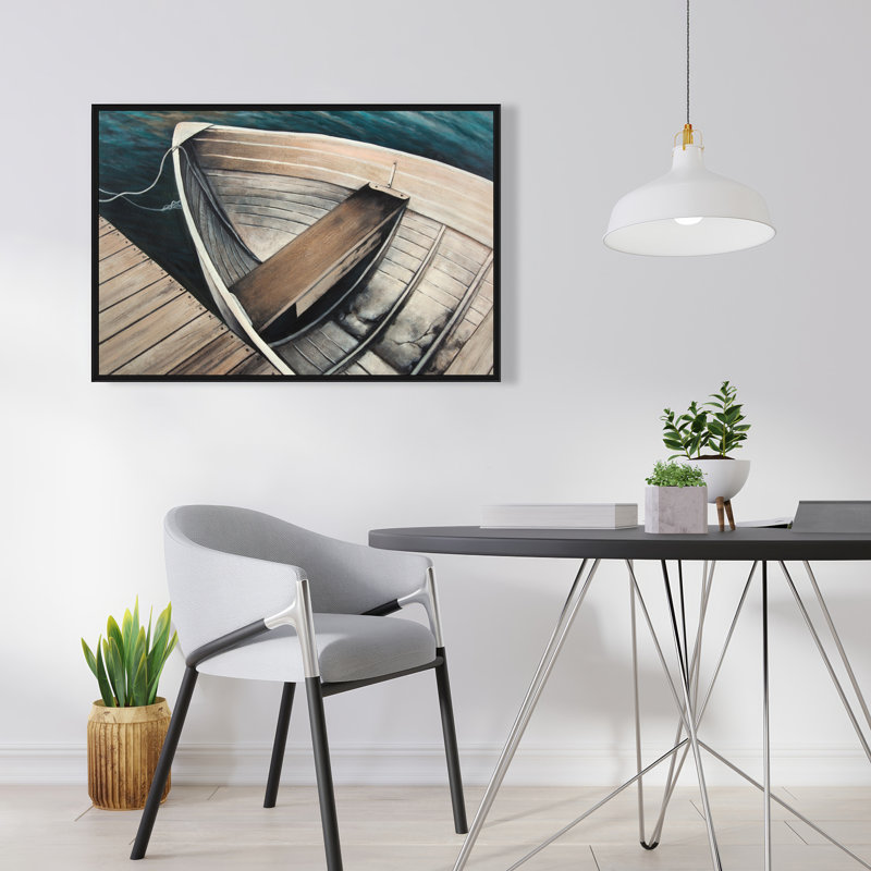 Abandonné, barques - décor de chambre à coucher encadrée