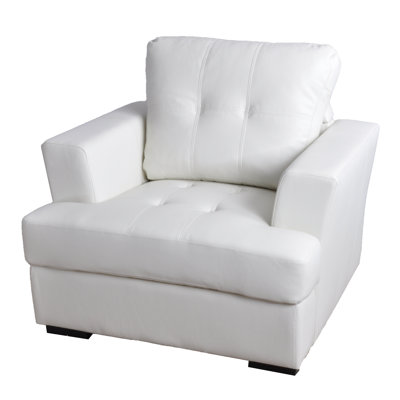 Fauteuil capitonné en cuir végétalien l 36 po