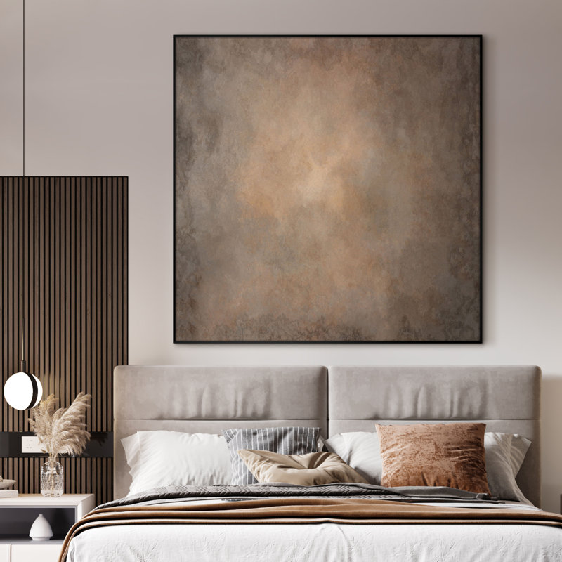 Abstrait brun moderne, rustique, minimaliste, illustrations, art mural très grand, impression numérique (assemblage de cadre requis)