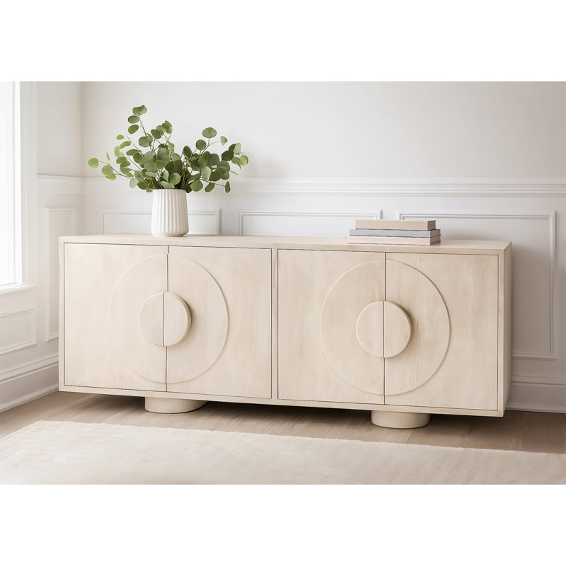 Buffet 4 portes en pierre naturelle d'Ivaniel, Ivory/Cream