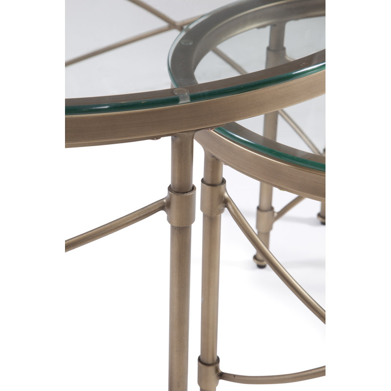 Post Up Glass Top Nesting Coffee Table