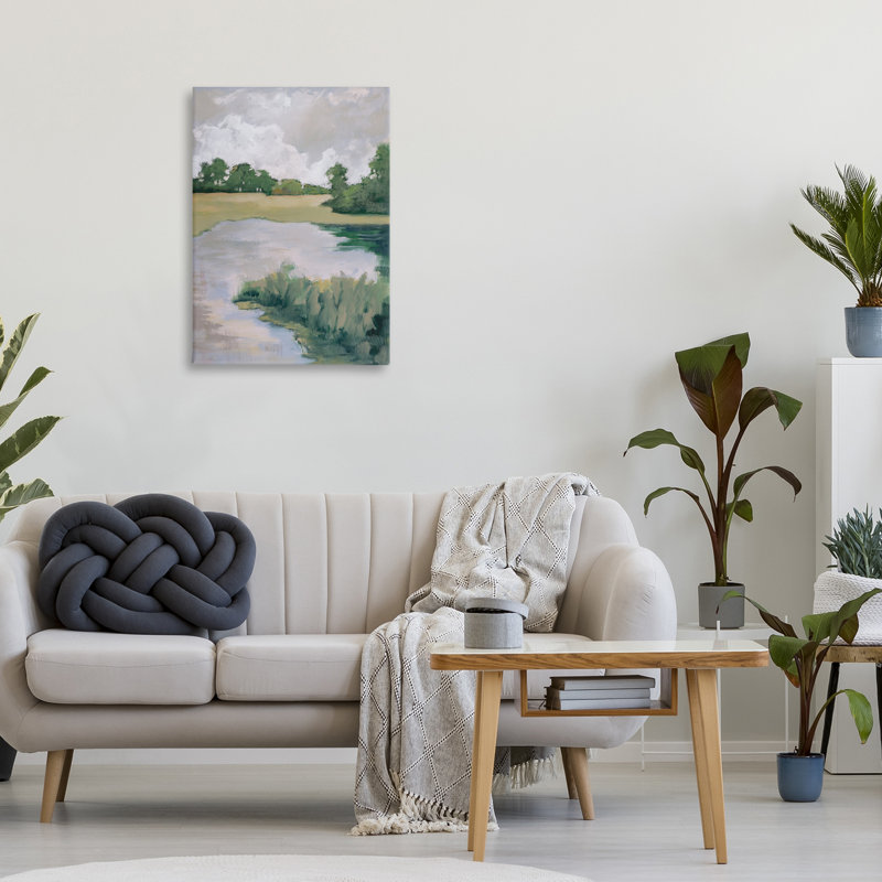 Terre et ciel, toile de paysage, conception par Mary Parker Buckley, H 24 po x l 16 po