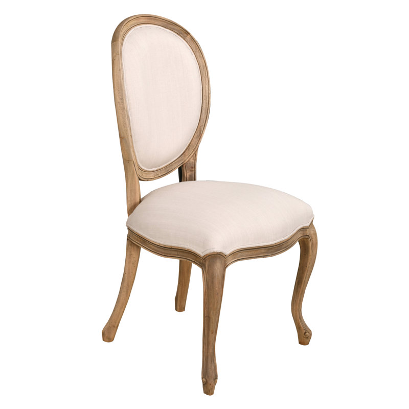 Chaise d’appoint rembourrée en lin king louis Frady, Décontracté campagnard
