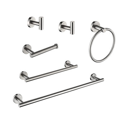 Ensemble de porte-serviettes de salle de bain en acier inoxydable 6 pièces