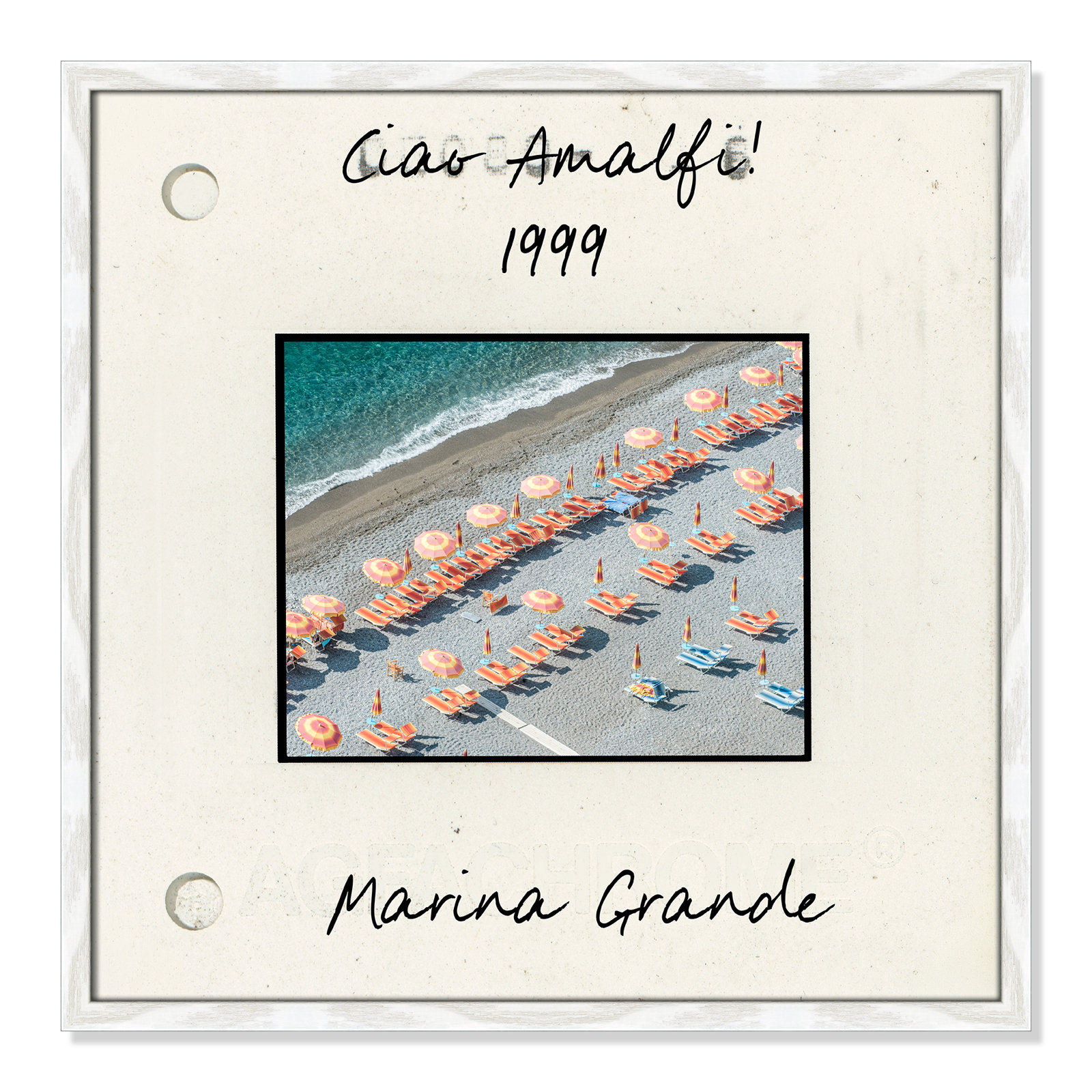 Ritona "Amalfi, Italy - Marina Grande" Print, White Single Picture Framed Paper, 23.5" H x 23.5" W x 0.75" D