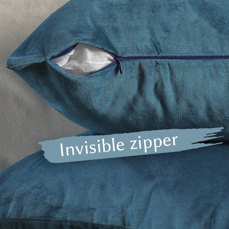 Matte Velvet Pillow Cover, 20" x 20", 35 Teal Blue